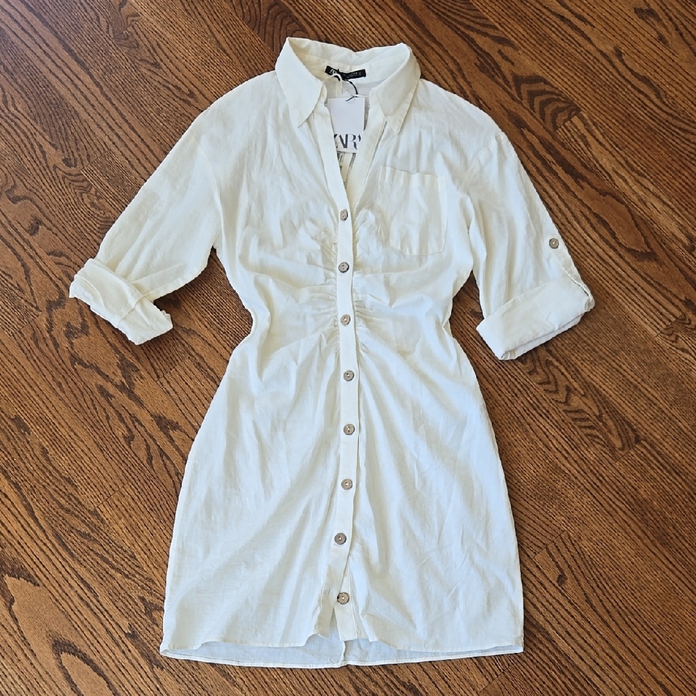 NWT Zara Button-Up Shirt Dress